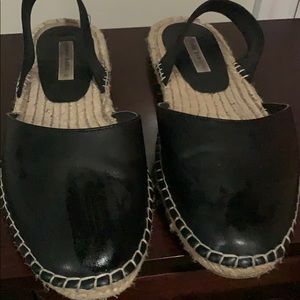 Zara size 10 Black sling back Espadrilles